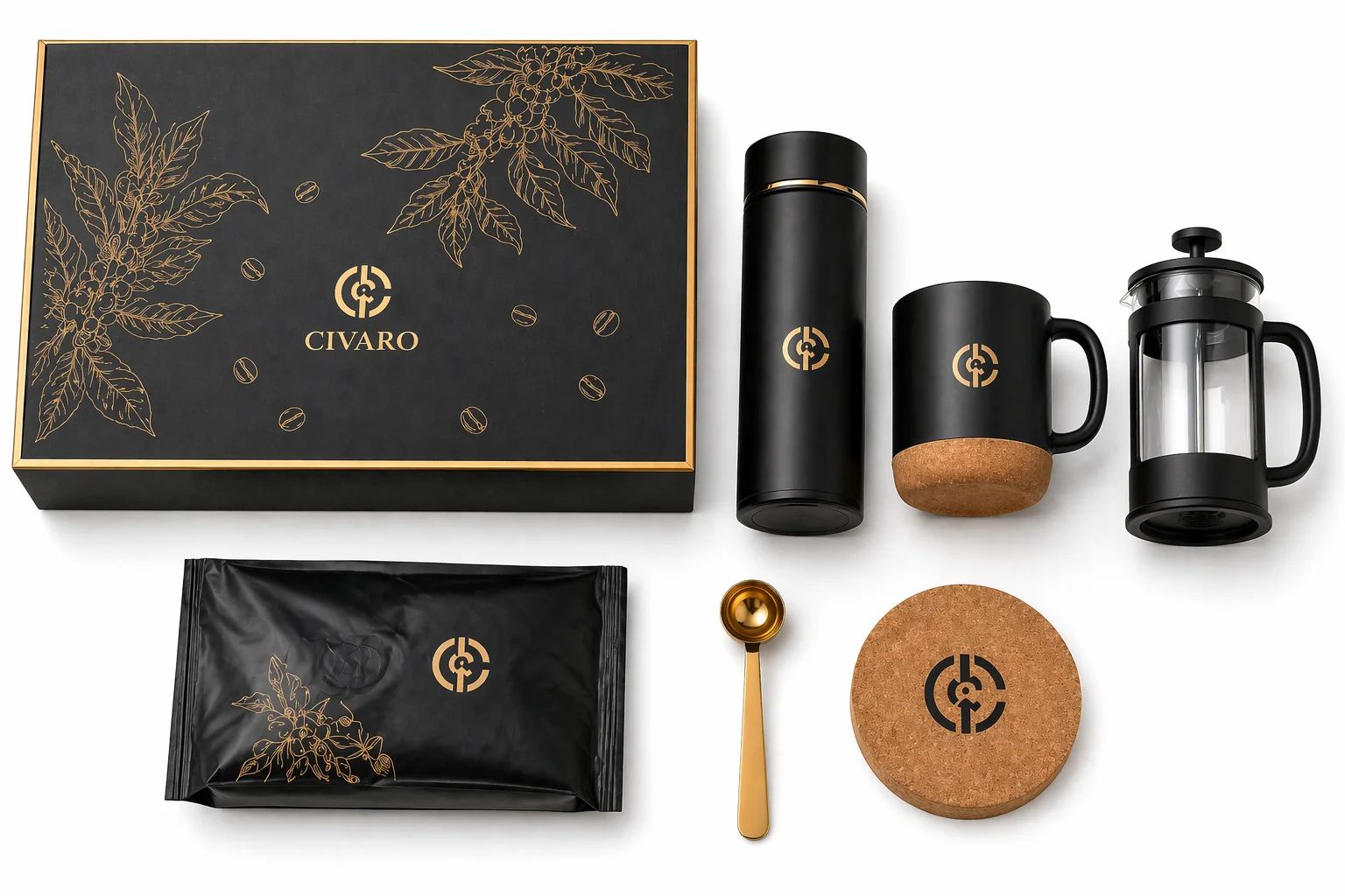 Civaro Premium Coffee & Tea Gift Set – Luxury French Press Collection - Image 3